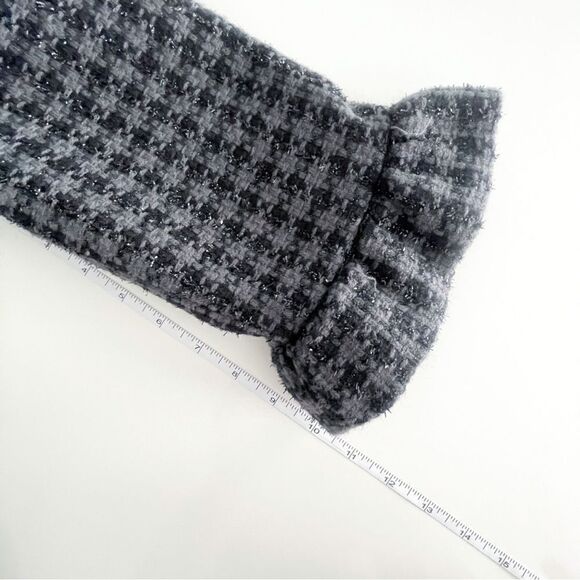 Mossimo Jacket Houndstooth Women's M Black Gray Silver Plaid Twill Blazer Lined - Picture 9 of 9